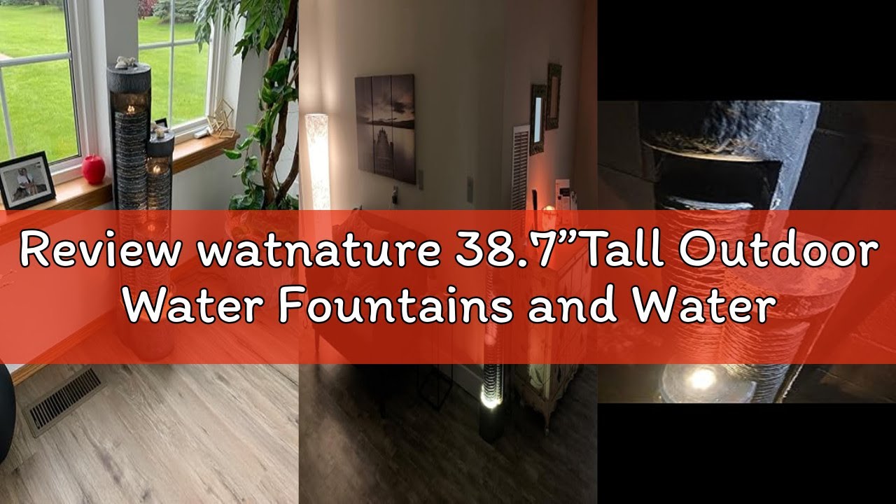 Review watnature 38.7”Tall Outdoor Water Fountains and Waterfalls - Indoor Water Urn Fountain, Moder
