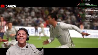 Ishowspeed plays Fifa 18 and hits a goal for Ronaldo screenshot 5