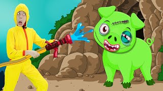 Zombie Animals are Coming + Police Officer Song | Nursery Rhymes & Kids Songs