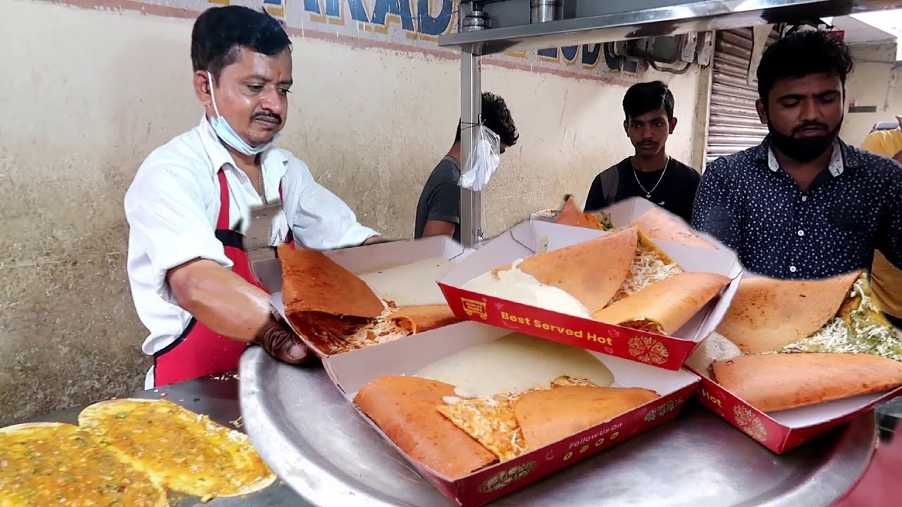 " Ram Ki Bandi " | Famous Pizza Dosa Only 140 Rs/ | Hyderabad Street Food | Indian Food Loves You