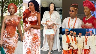 SEE What Peggy Ovire & Other Nigerian CELEBRITIES WORE to Moses Bliss & Marie Traditional Ma