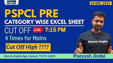 PSPCL Clerk Pre Cut Off by Electric English || PSPCL Pre 2021 Result Out || PSPCL Clerk Pre Cut Off