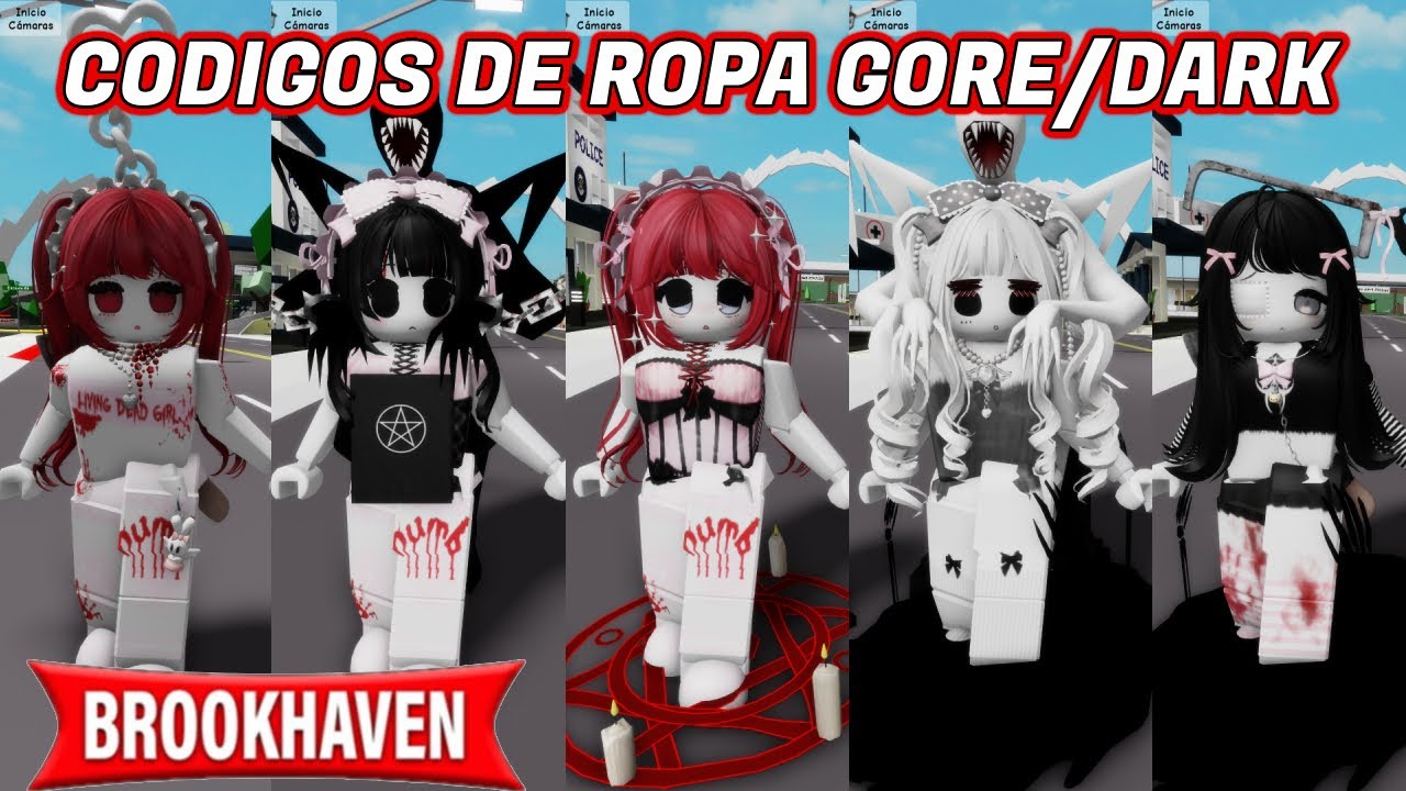 Códigos para ROPA GORE/DARK *GRATIS* en Brookhaven 🏡 RP ROBLOX #roblox ...