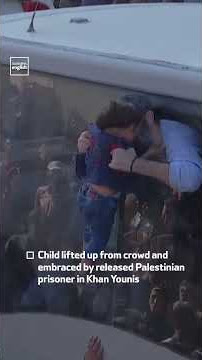 Palestinian Prisoner Embraces Child in Khan Younis