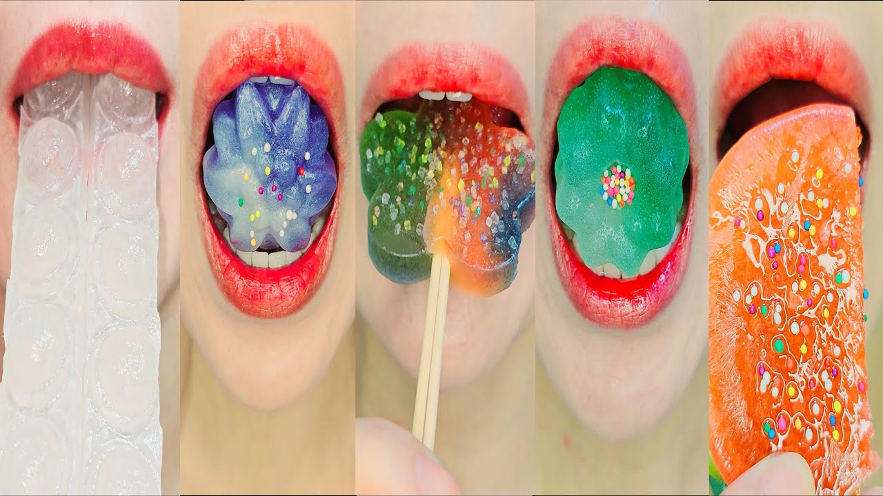 ASMR EMOJI FOOD KOHAKUTO COMPILATION VIDEOS MUKBANG EATING SOUNDS