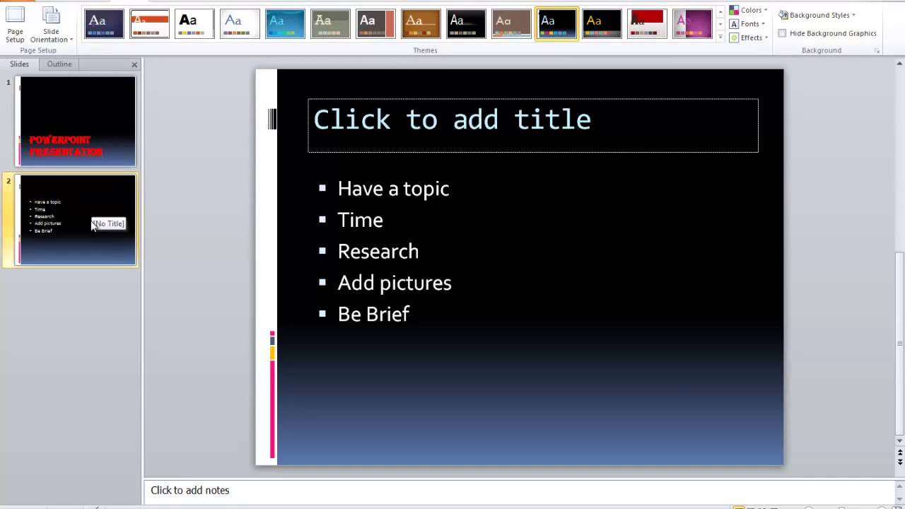 Microsoft Powerpoint Tutorial - Basics - YouTube