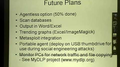 ShmooCon 2011: Stealing Sensitive Data from Thousands of Systems Simultaneously with OpenDLP