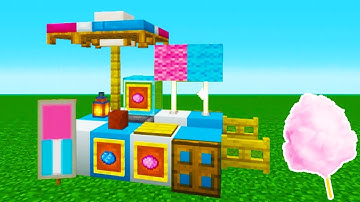 Minecraft Tutorial: How To Make A Cotton Candy Stand "2019 City Tutorial"