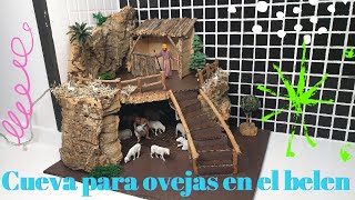 CUEVA PARA OVEJAS 🐑EN EL BELEN /CUEVA CON CASITA#cuevabelen#ideasbelen#pesebrecolombiano