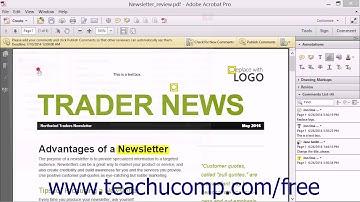 Adding Comments and Annotation - Adobe Acrobat XI Training Tutorial Course