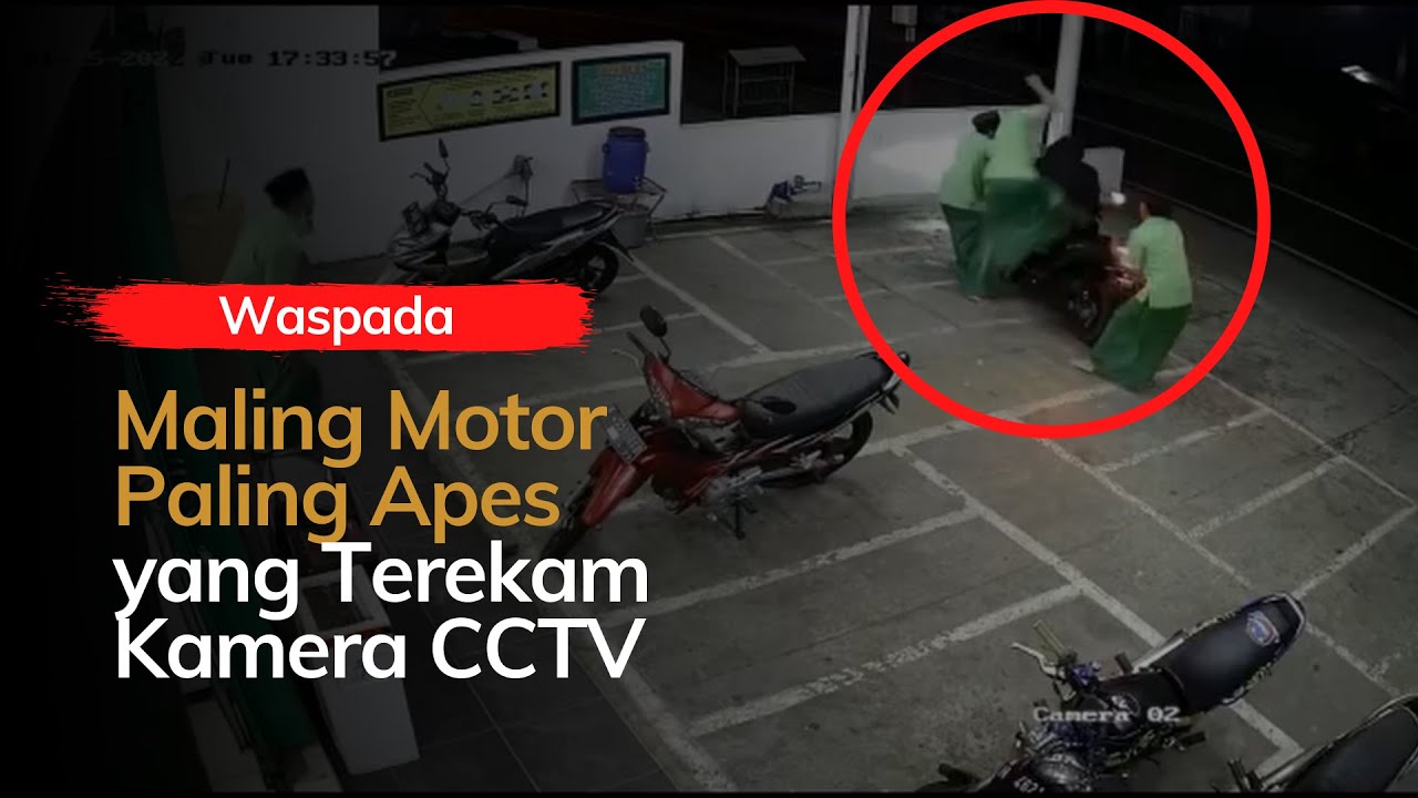 LAGI APES!!! Maling Motor Gagal Total Terekam CCTV