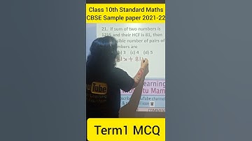 CBSE Sample paper 2021-22: Class 10th Standard Mathematics Term1 MCQ #21