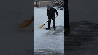 🍁 Shoveling snow with Bruce Lee! #snow #spring #calgary #canada