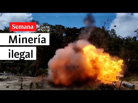 Destruyen maquinaria de disidencias de las Farc usada en minería ilegal | Semana TV