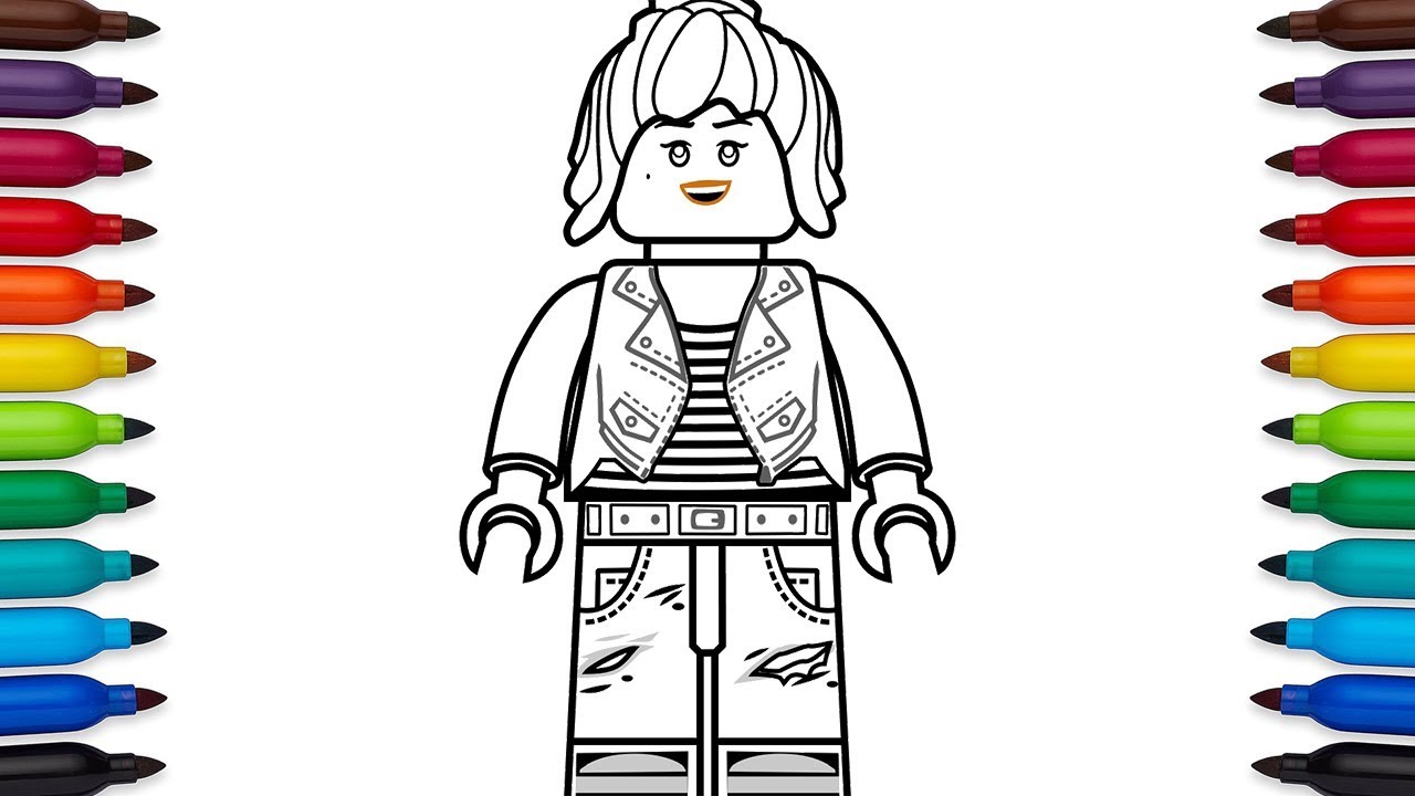 How to draw Lego Ninjago Nya (High school outfit) from the Lego Ninjago Movie - clipzui.com