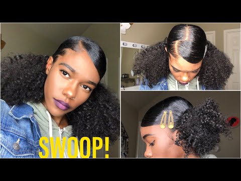 Swoop Slick Space Buns Ponytails Natural Hair Video Black