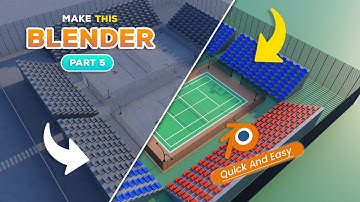 Modeling a 3D Tennis court in Blender ( Super easy and Fast ) Part 5#blend3d #tennis #trending