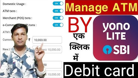 how to manage sbi debit card online ! sbi atm card switch on/off by yono lite ! sbi atm limit change