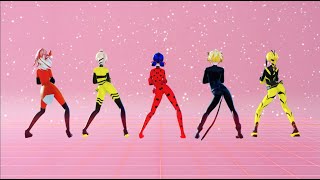 【MMD Miraculous】Bla Bla Bla【Ladybug, Chat Noir, Queen Bee, Rena Rouge, Vesperia】【60fps】 screenshot 4