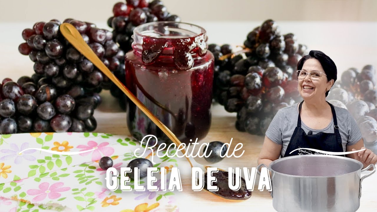 Receita de geleia de uva caseira em 2023  Geleia de uva, Receitas geladas,  Compotas receitas