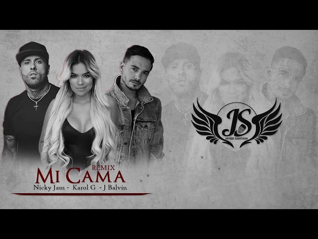 Mi Cama Remix   Karol G ft  J Balvin Nicky Jam  Letras class=