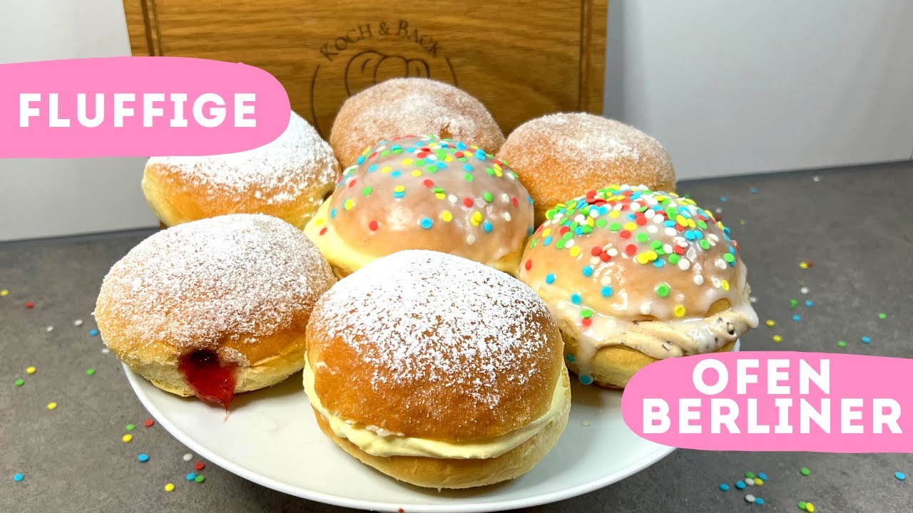 Super fluffig - Ofenberliner Rezept | Schnell und einfaches Berliner Rezept ohne öl aus dem Backofen