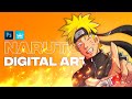 Photoshop Digital Art of Naruto using Huion RTP 700