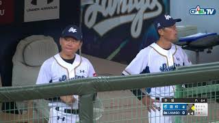 09/24 富邦 vs Lamigo 四局上,胡金龍擊出左外野安打,將張正偉送回本壘