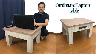 How to make cardboard laptop table || coffee table