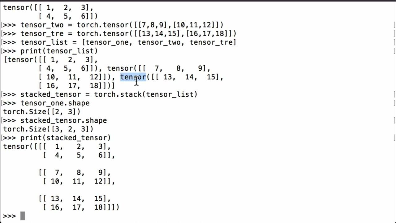 Turn a list of pytorch tensors into one tensor pytorch tutorial video