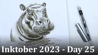 INKTOBER 2023 day 25 DANGEROUS ink drawing demo