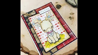 Unity Quick Tip: Vintage Reindeer Card with Pattern Paper Layers