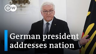 German President Frank-Walter Steinmeier calls for unity in face of crisis | DW News