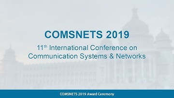COMSNETS 2019 Award Ceremony