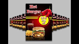 Burger voucher Design Tutorial || Draw Burger Design Ideas || Photoshop Tutorial || Asad Graphix