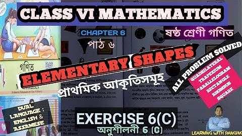 Exercise 6(C) || Class VI Maths | Chapter 6| Elementary Shapes| All Problem solved || Dual Language|