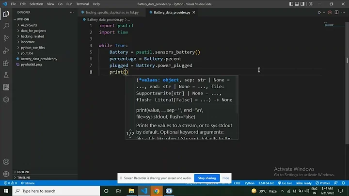 Get the percentage of the battery using python