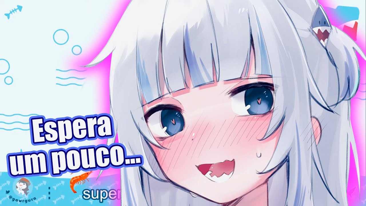 Gura fica envergonhada com a pergunta do chat sobre calcinha