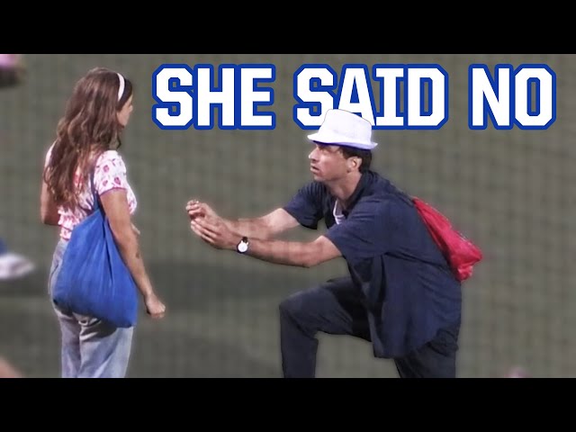 he proposed between innings and she said "wtf are you doing?", a breakdown