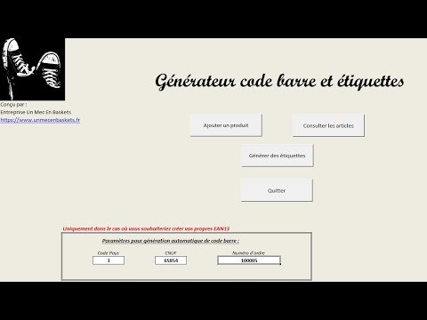 Excel Generateur Code Barre Et Etiquettes Autocollantes