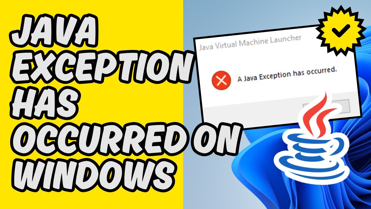 [Easy Fix] Java Exception Has Occurred on Windows - YouTube