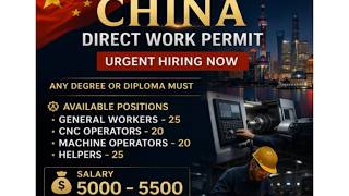 CHINA GENERAL WORKERS WORK PERMIT
