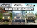 All Spintires & Mudrunner vehicles in Snowrunner with comparison