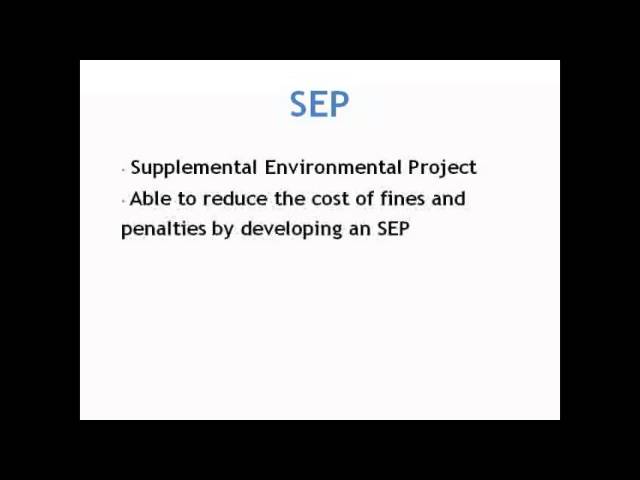 Supplemental Environmental Project (SEP) class=