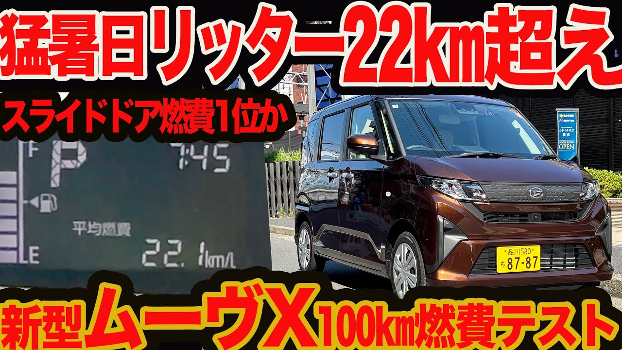 Move X 100km fuel economy] 22km per liter even on a scorching hot