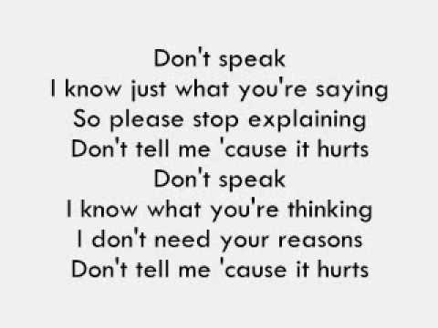 Dont песня текст. Don t speak текст. No doubt don't speak текст. Don t speak no doubt текст. Don t speak перевод.