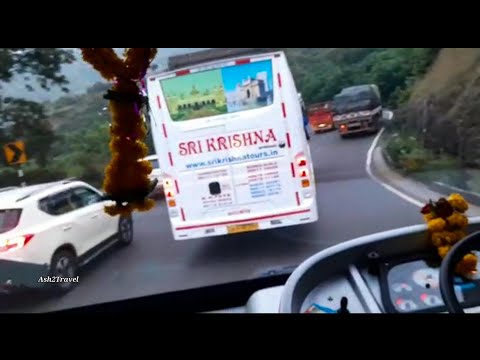 BUS RACE IN GHAT | HIGH SPEED BUS CHASE AND OVERTAKE | AWESOME HORN | KAVERI TRAVELS!!!! ??