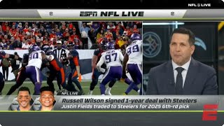 ESPN NFL LIVE | Who Will Pittsburgh Steelers  START At QB, Justin Fields Or Russell Wilson?