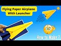 Easy origami paper airplane with launcher  how to make a flying airplane with launcher  airplane