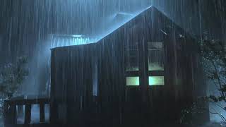You Will Fall Asleep within 3 Minutes with Heavy Rain ⛈ Majestic Thunder in the Farmhouse at Night